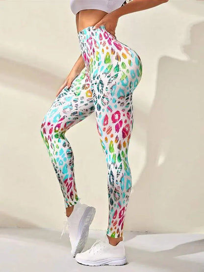 3D-Print Tie Dye Sportleggings für Frauen