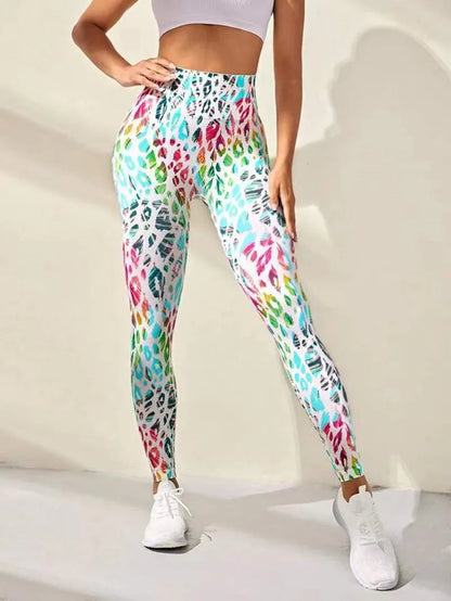 3D-Print Tie Dye Sportleggings für Frauen