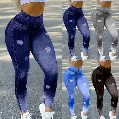 High Waist Denim Leggings